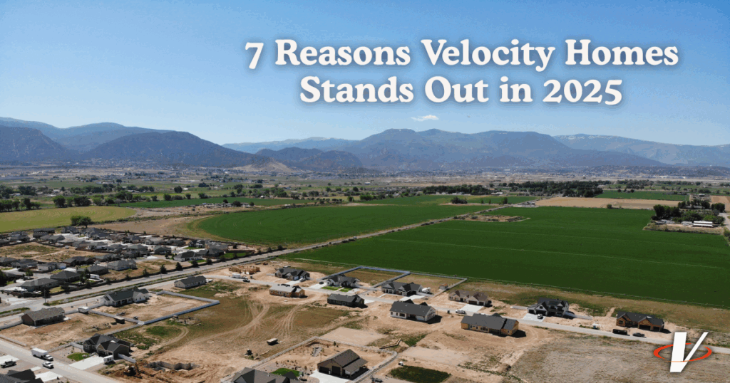 Aerial view of new residential development by Velocity Homes – home builders Cedar City Utah