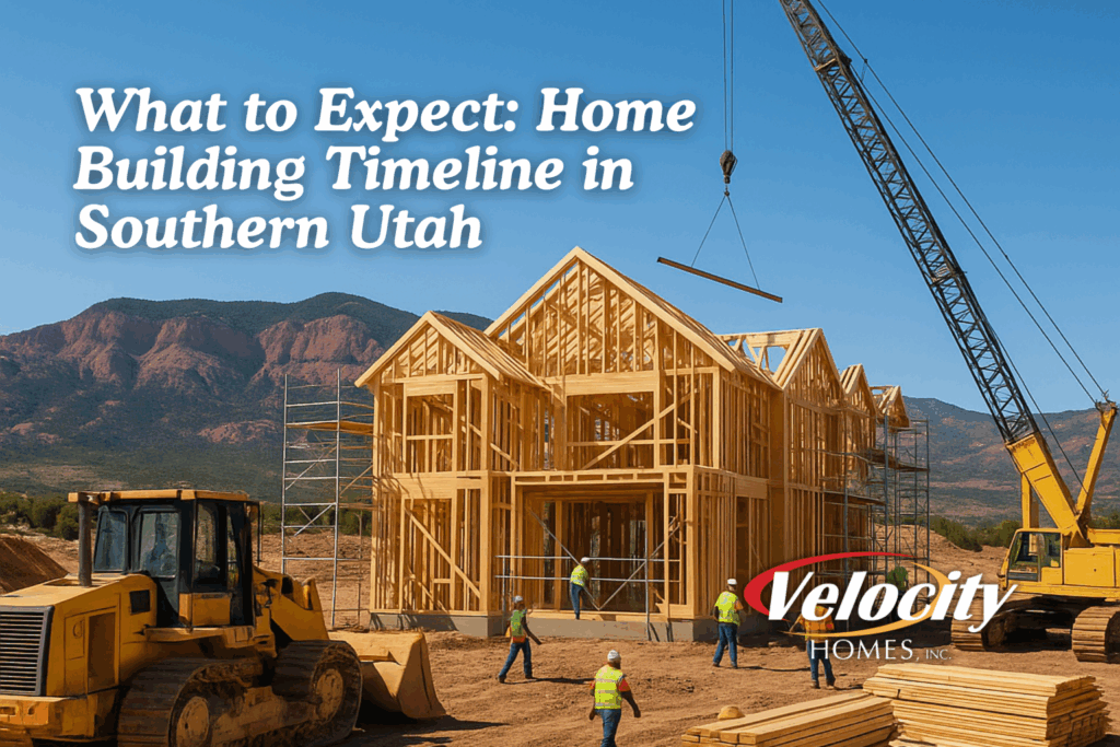 Home building timeline Southern Utah construction site